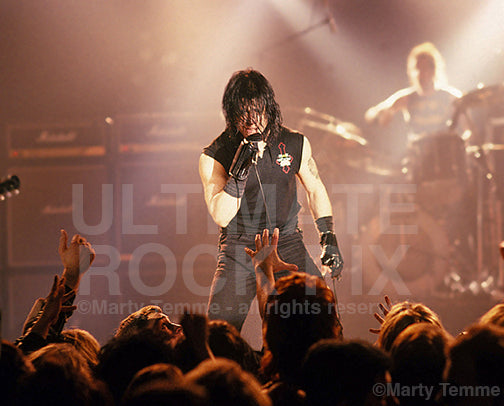 Photo of singer Glenn Danzig of Danzig performing in concert in 1989 by Marty Temme