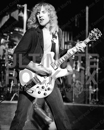 Black and White Photos of Alex Lifeson in Concert in 1980