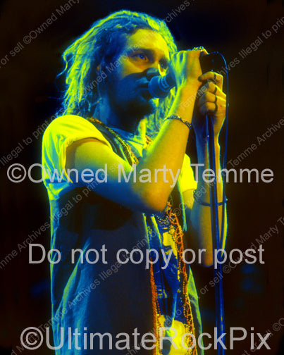 Art Print of Layne Staley of Alice in Chains with dreadlocks in concert in 1991 by Marty Temme