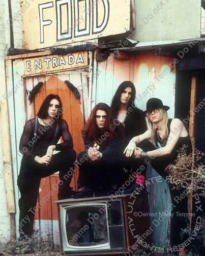 Photo of the band Blackboard Jungle during a photo shoot in 1991 by Marty Temme