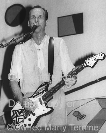 Photos of musician Adrian Belew of King Crimson in Concert in 1984 by Marty Temme