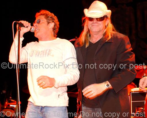 Photos of Roger Daltrey of The Who and Robin Zander of Cheap Trick Performing Together in Concert by Marty Temme