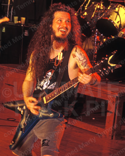 Photo of Diamond Darrell Abbott of Pantera in concert in 1994 by Marty Temme