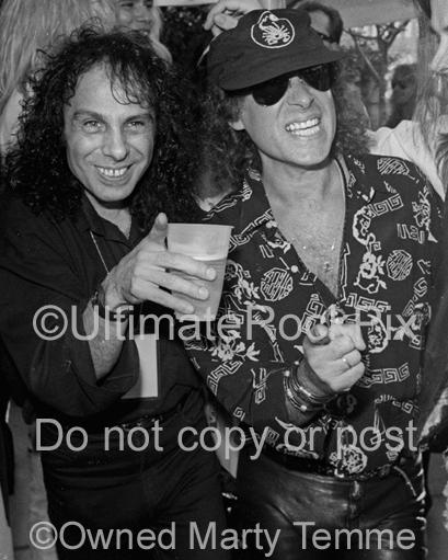 Photos of Ronnie James Dio of Dio and Klaus Meine of The Scorpions in 1991 by Marty Temme