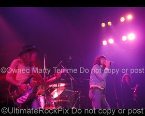Photos of Roger Glover, Ian Gillan and Ritchie Blackmore of Deep Purple in Concert in 1972 by Marty Temme
