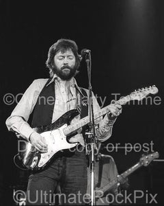 Black and White Photos of Eric Clapton in Concert in 1979 by Marty Temme