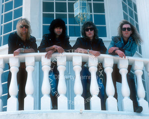Photo of the band Fifth Angel during a photo shoot in 1989 by Marty Temme