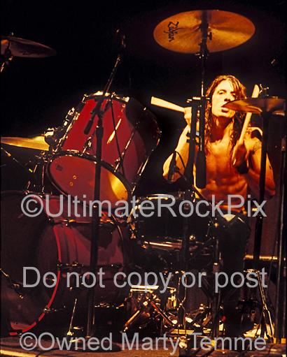 Photos of Dave Grohl of Nirvana Playing Tama Drums in Concert in 1991 by Marty Temme