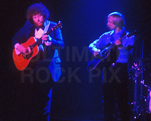 Photo of Kerry Livgren and Rich Williams of Kansas in concert in 1979 by Marty Temme