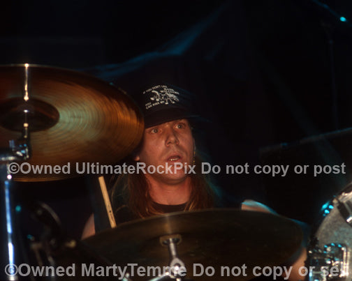 Photo of drummer Greg Rogers of The Obsessed in concert by Marty Temme