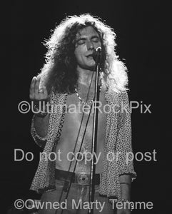 11" x 14" Limited Edition Prints of Robert Plant of Led Zeppelin in concert in 1973 by Marty Temme