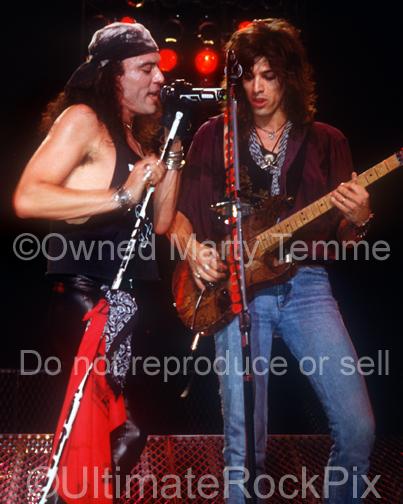 Photos of Stephen Pearcy and Warren DeMartini of Ratt Playing Together Onstage in 1988 by Marty Temme