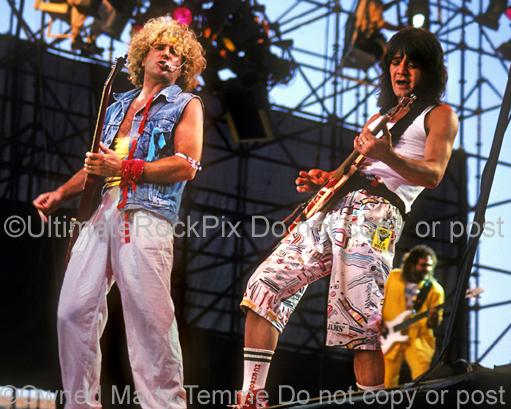 Photos of Eddie Van Halen and Sammy Hagar in Concert in 1986 by Marty Temme