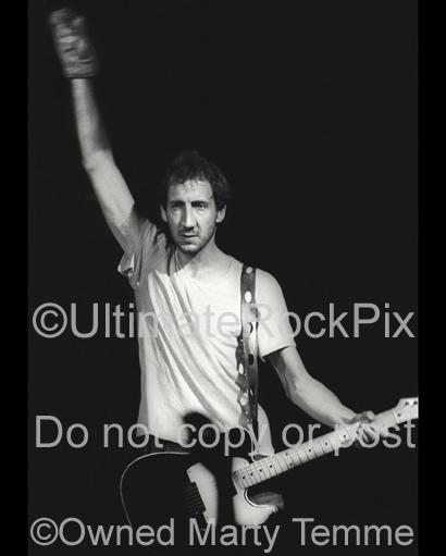 Photos of Pete Townshend of The Who Performing in Concert with a Bandaged Hand in 1980 by Marty Temme