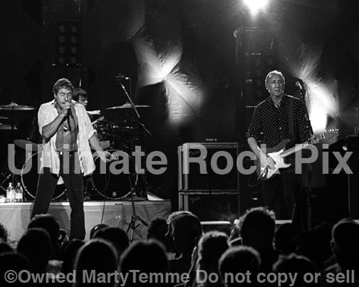 Photos of Pete Townshend and Roger Daltrey of The Who in Concert in 2000 by Marty Temme