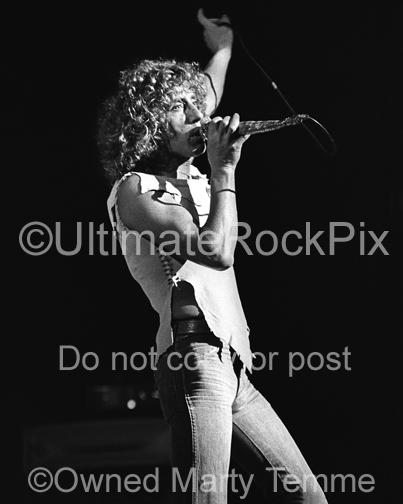 Limited Edition Prints of Roger Daltrey of The Who in 1974 Numbered and Signed by Marty Temme