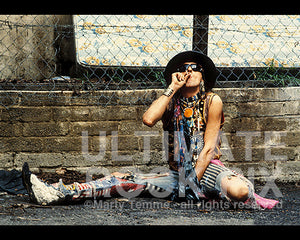 Photo of Andy McCoy of the band Shooting Gallery during a photo shoot in 1992 by Marty Temme