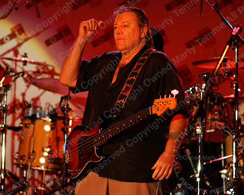 Photo of bass player Bob Babbitt in concert in 2008 by Marty Temme