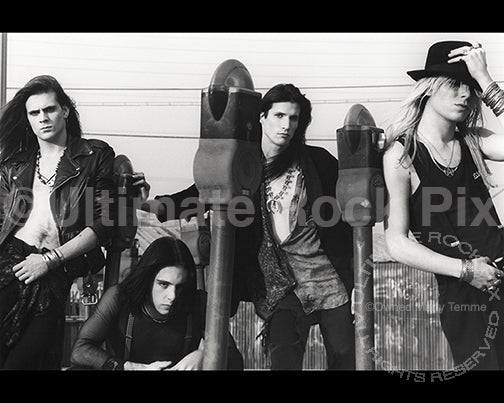 Black and white photo of Blackboard Jungle during a photo shoot in 1991 by Marty Temme