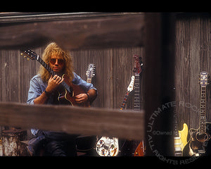 Photo of guitar player Marc Bonilla during a photo shoot in 1993 by Marty Temme