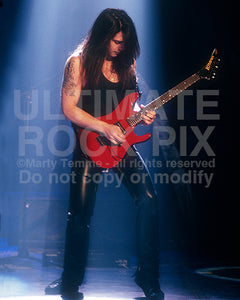 Photo of guitarist Pete Friesen of Alice Cooper in 1990 by Marty Temme