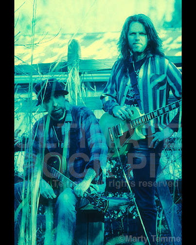 Photo of Gary Sunshine and Ricky Mahler of Circus of Power during a photo shoot in 1992 by Marty Temme