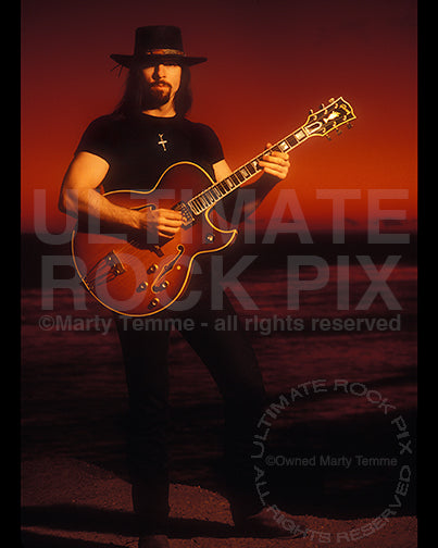 Photo of guitar player John Christ of Danzig during a photo shoot<br>in 1995 in Malibu, California by Marty Temme