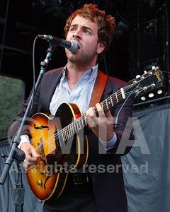 Photo of musician Taylor Goldsmith of Dawes in concert by Marty Temme