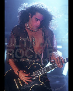 Photo of guitarist Greg Steele of Faster Pussycat in 1989 by Marty Temme