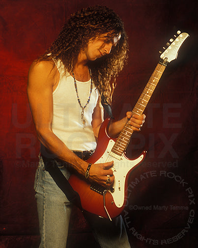 Photo of guitarist Gary Hoey during a photo shoot in 1993 by Marty Temme