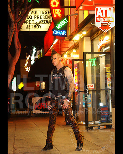 Photo of singer Mickey Finn of Jetboy during a photo shoot in 2009 in Hollywood, California by Marty Temme