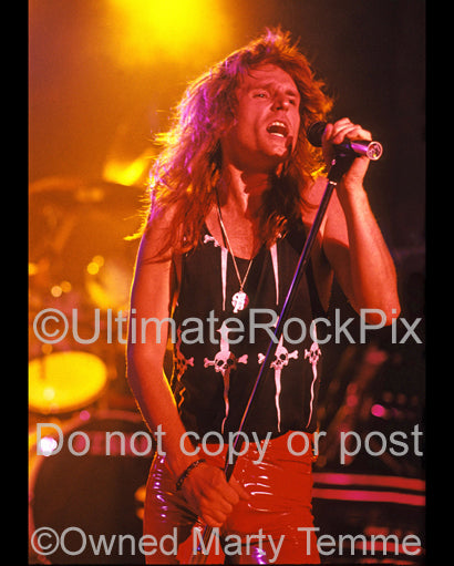 Photo of John Waite of Bad English and The Babys in concert in 1989 by Marty Temme