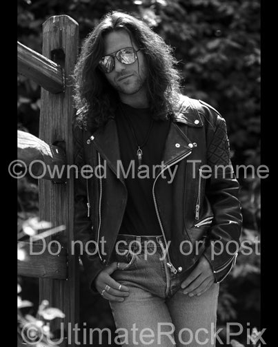 Black and white photo of Kip Winger during a photo shoot in 1993 by Marty Temme