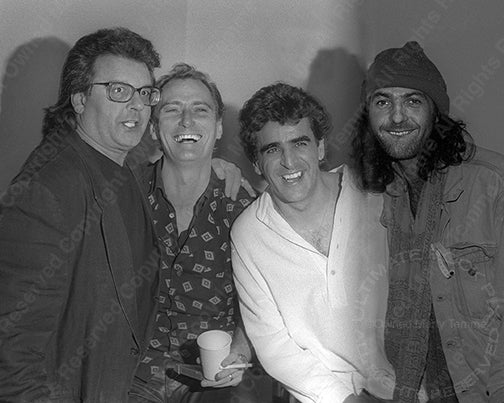 Photo of Geordie Walker, Jaz Coleman and Killing Joke backstage in 1994 by Marty Temme