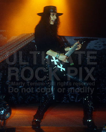 Photo of Chris DeGarmo of Queensryche in concert in 1989 by Marty Temme