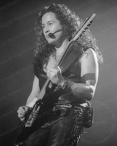 Photo of Michael Wilton of Queensryche in concert in 1991 by Marty Temme