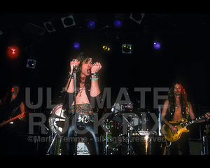 Photo of Mike Hannon, Jimmi Bleacher, Khurt Maier and Pete Reveen of Salty Dog in 1989 in Hollywood, California by Marty Temme