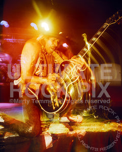 Photo of guitarist Andy McCoy of Shooting Gallery in concert in 1992 by Marty Temme