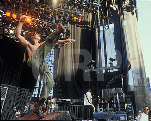 Photo of Chris Cornell of Soundgarden in concert in 1992 by Marty Temme