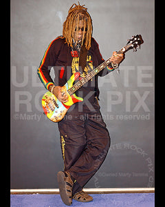 Photo of bass player T. M. Stevens during a photo shoot in 2010 by Marty Temme