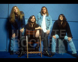 Photo of the band Tora Tora during a photo session in 1992 by Marty Temme