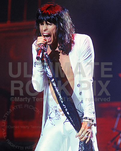 Photos of Singer Steven Tyler of Aerosmith in Concert in