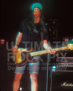 Photo of Cordell Crockett of Ugly Kid Joe in concert in 1992 by Marty Temme
