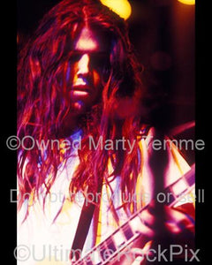 Photos of guitarist Adam Jones of Tool Performing in Concert in 1991 in Hollywood, California by Marty Temme