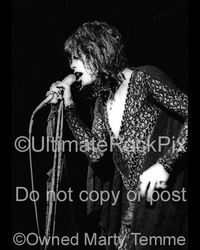 Black and White Photos of Singer Steven Tyler of Aerosmith in 1974 by Marty Temme