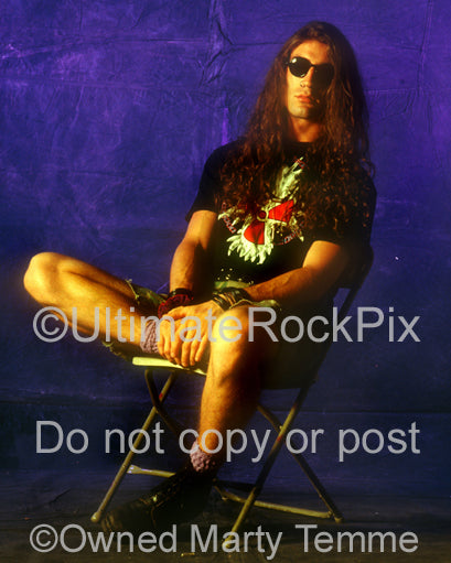 Photo of Sean Kinney of Alice In Chains during a photo shoot in 1991 by Marty Temme