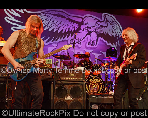 Photo of Albert Lee and Steve Morse playing together in concert in 2012 by Marty Temme