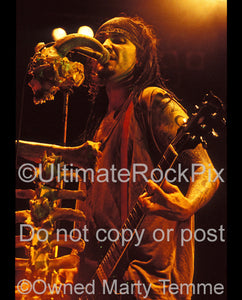 Photo of Al Jourgensen of Ministry in concert in 1992 by Marty Temme