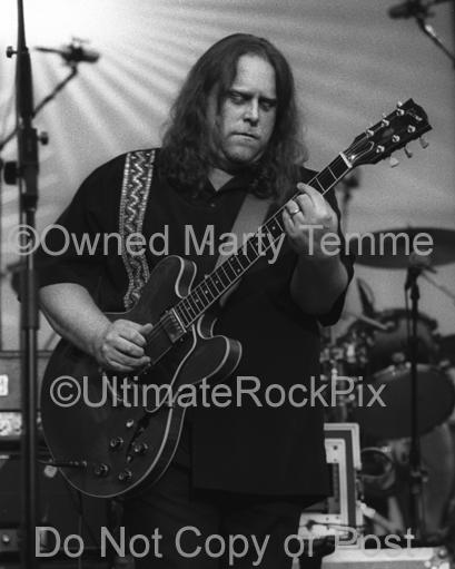 Black and White Photos of Warren Haynes of The Allman Brothers and Gov't Mule Playing a Gibson 335 in Concert in 2006 by Marty Temme