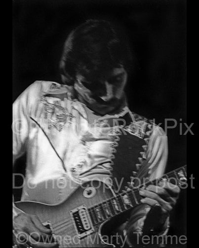 Black and white photo of Dickey Betts of The Allman Brothers in 1973 by Marty Temme